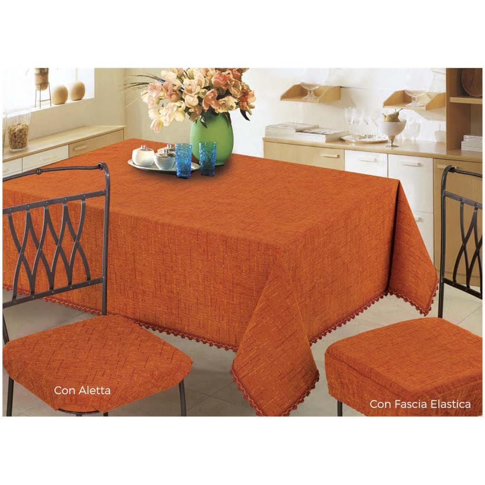 Copritavolo Salotto Cuina Cinigliato Lavorazione Jacquard Modello Rain Ovale 180x240 Ecru - Foto 2