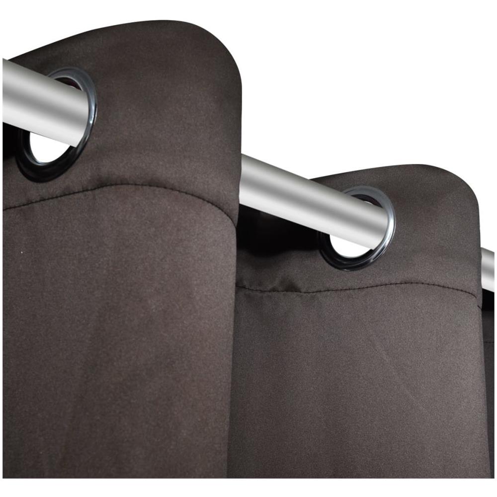 2 Pz Tende Oscuranti Con Occhielli In Metallo 135x175cm Marroni - Foto 4