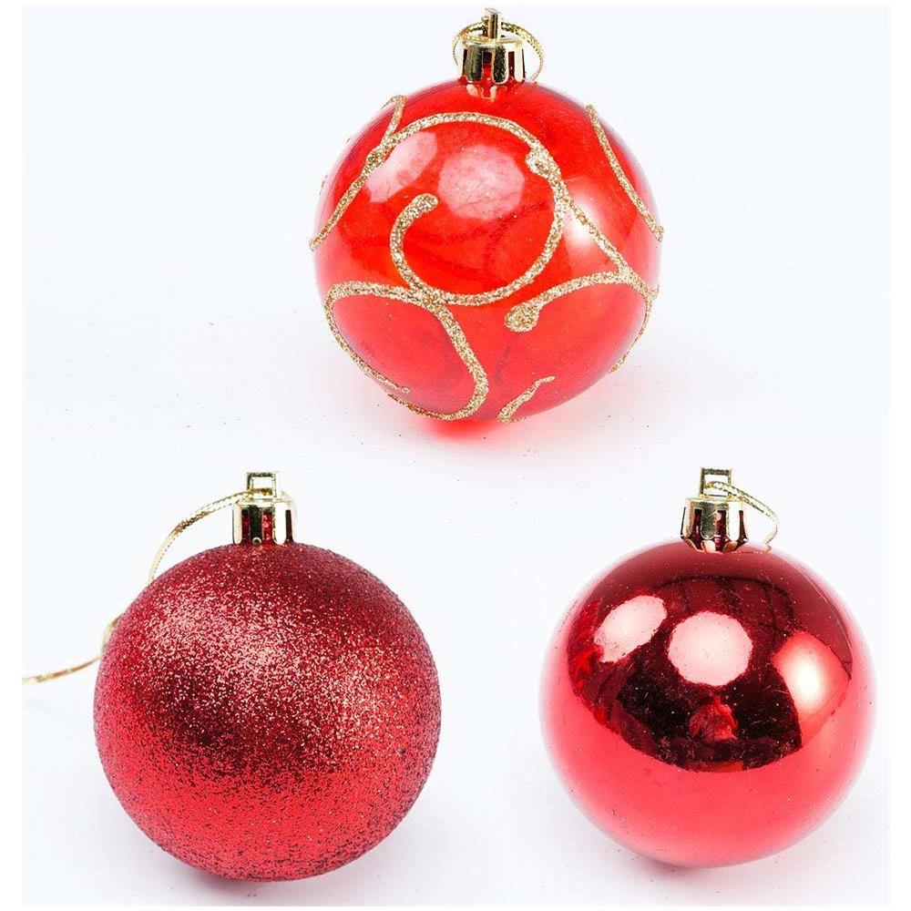Addobbi Per Albero Di Natale 102 Pz Rosso Palline Calze Stelle Pigne Natalizie - Foto 3