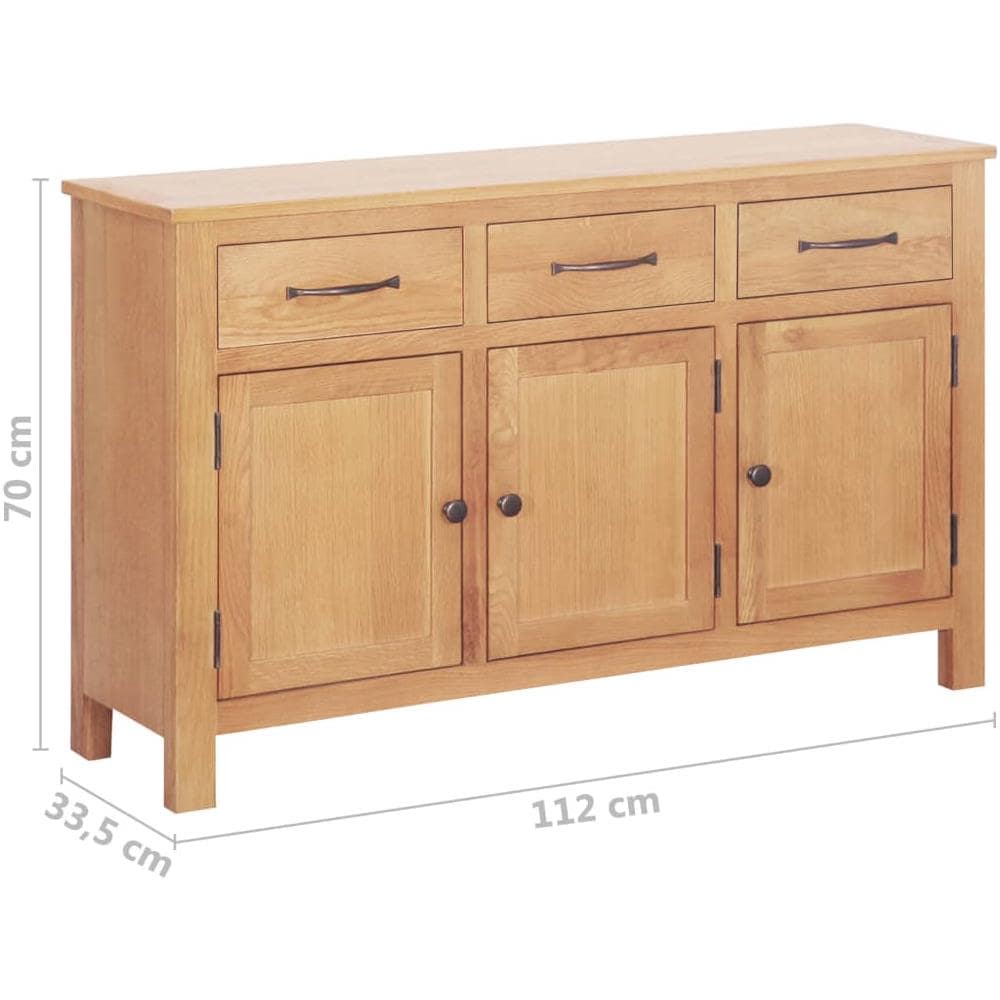 Credenza 112x33,5x70 Cm In Legno Massello Di Rovere - Foto 12