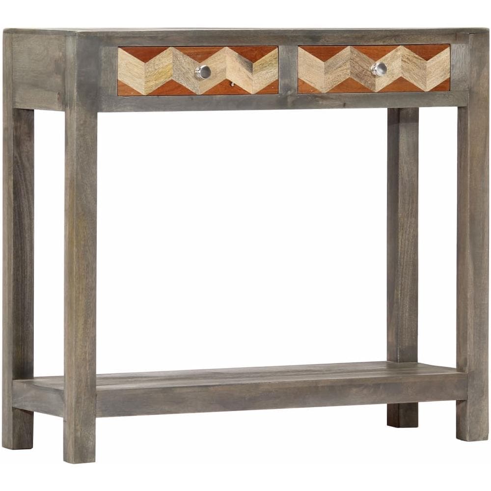 Tavolo Consolle Grigio 86x30x76 Cm In Legno Massello Di Mango - Foto 1