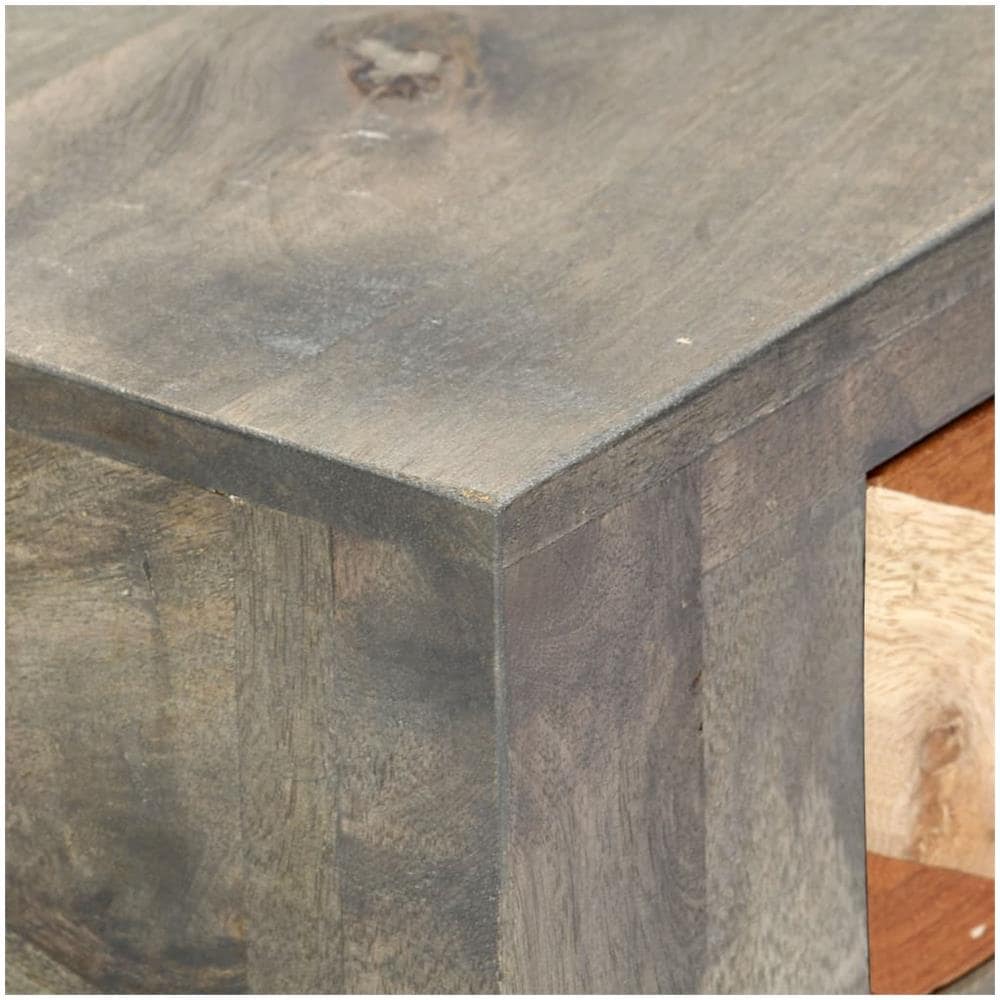 Tavolo Consolle Grigio 86x30x76 Cm In Legno Massello Di Mango - Foto 2