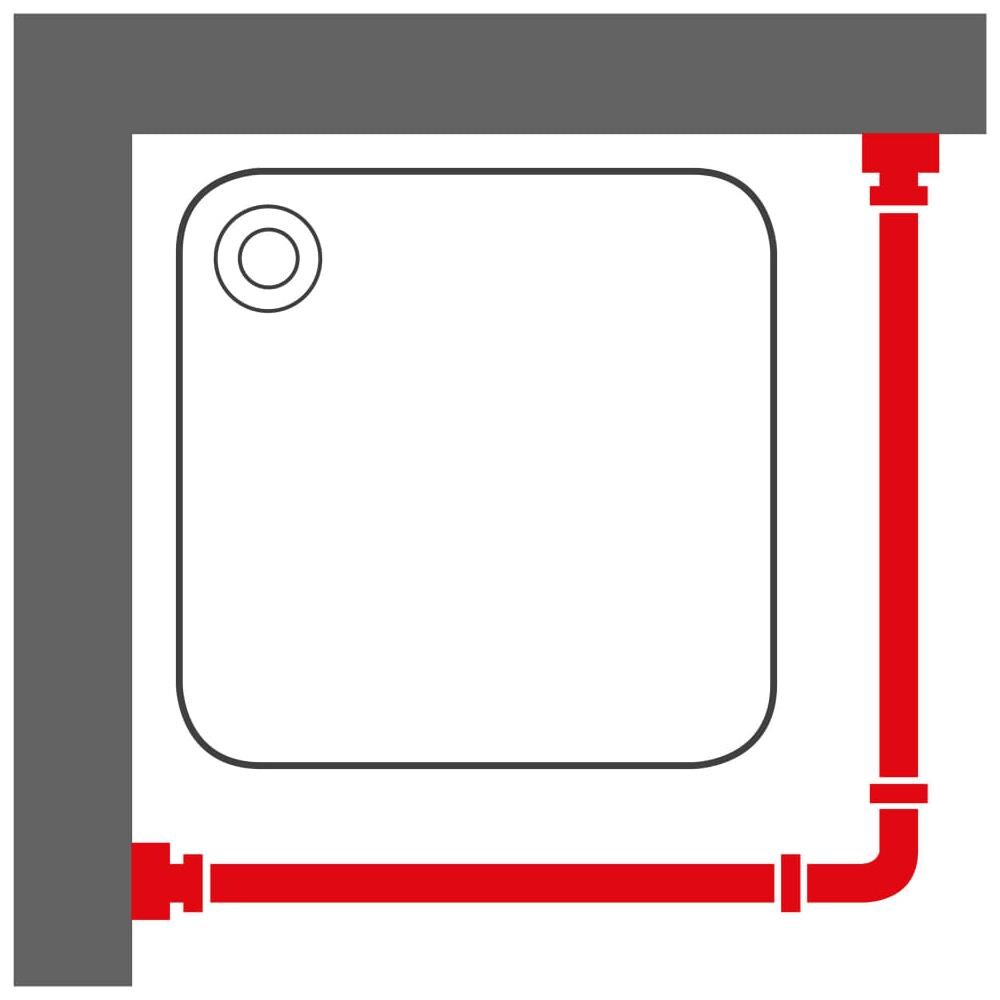 Barra Angolare Per Tenda Doccia 90x90 Cm Grigio Opaco - Foto 4