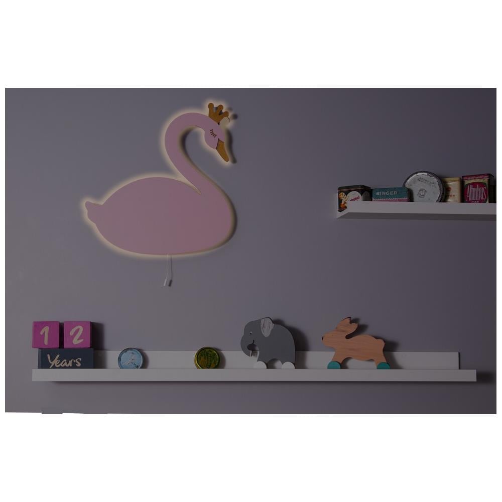 Luci Per Bambini Smiling Moon - Luna, Applique - Per Bambini - Da Cameretta - Grigio In Mdf, 25 X 3 X 40 Cm, 1 X Led Strip, Max 14,4 W, 600lm - Foto 2
