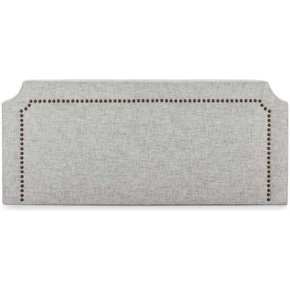 Testata Imbottita Leonor 140x60cm Grigio, Borchie Marrone, Spessore Totale Di 8 Cm - Foto 1