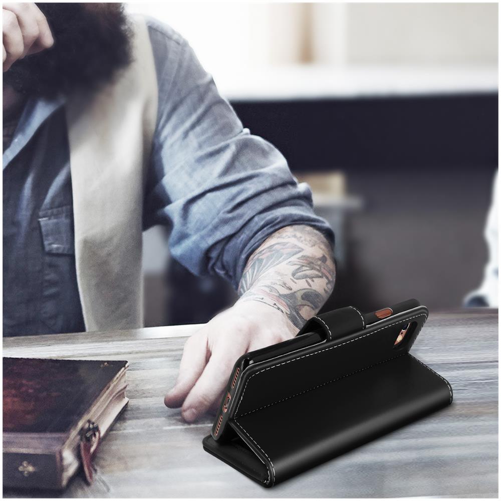 Custodia Iphone Se 2020 / 6 / 6s / 7 / 8 A Portafoglio Funzione Supporto - Nero - Foto 2