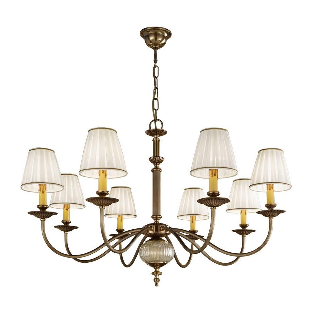 Lampadario Classico A 8 Braccia In Ottone Antico, 8x E14 - Foto 1