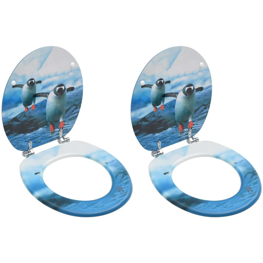 Tavolette Wc Con Coperchi 2 Pz In Mdf Design Pinguino - Foto 1