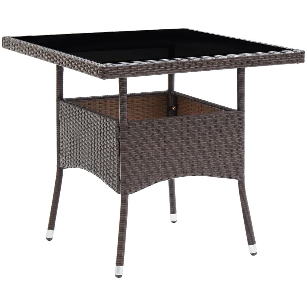 Tavolo da Pranzo da Giardino Marrone in Polyrattan - Foto 1