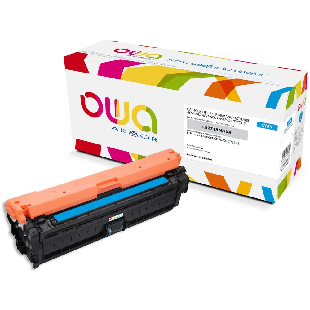 K15575OW, Cartuccia, Ciano, Laser, HP, Color Laserjet CP5520, CP5525, CE271A - Foto 1