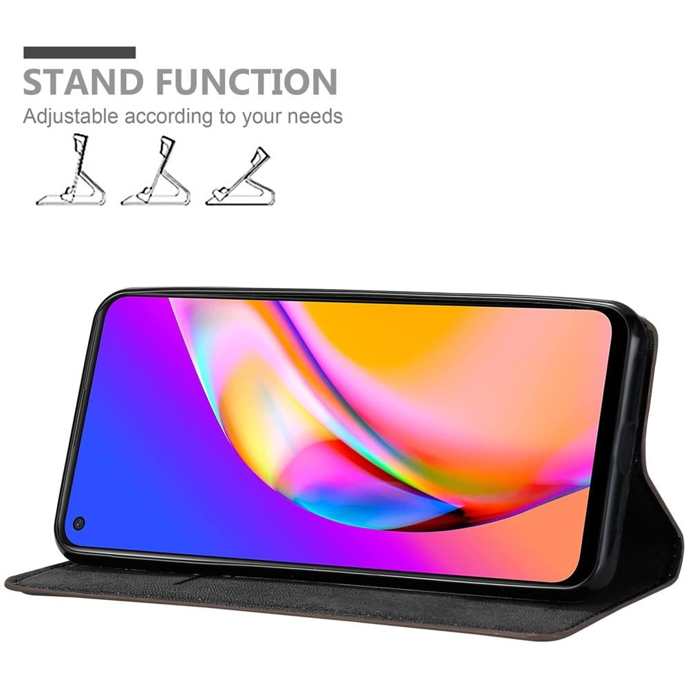 Custodia Compatibile Con Oppo A94 5g In Bruno Caffè - Coperchio Protettiva Con Chiusura Magnetica, Funzione Stand E Tasca Per Le Carte - Foto 2