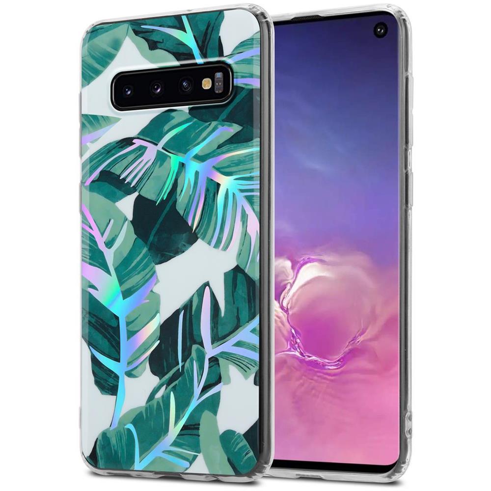 Custodia Compatibile Con Samsung Galaxy S10 4g Con Foglie Di Banana - Coperchio Protettivo In Silicone Tpu Con Motivo Floreale - Foto 1