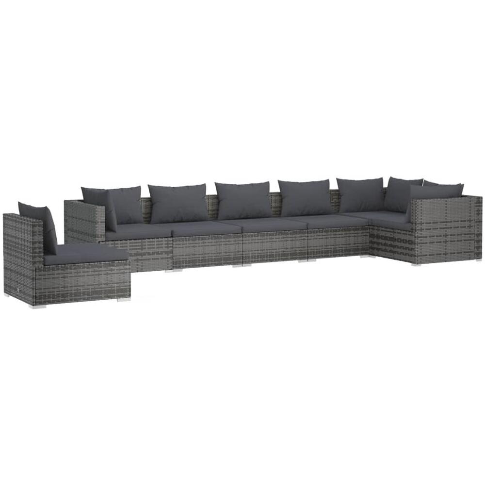 3 Pz Set Salotto Da Giardino,Divani Da Giardino,Mobili Giardino Con Cuscini In Polyrattan Grigio Cfw601846 85159278