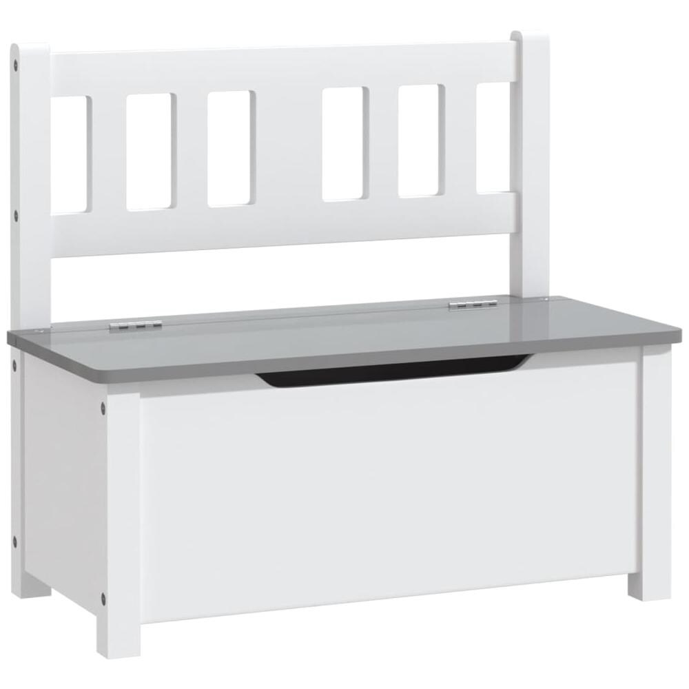Cassapanca Per Bambini Bianca E Grigia 60x30x55 Cm In Mdf - Foto 2