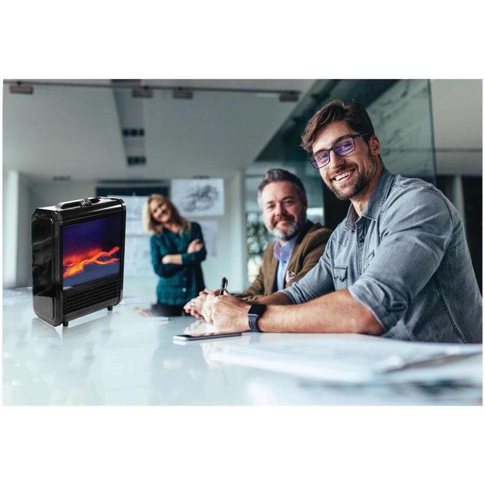 Caminetto Nero Max Heater - - Caminetto Compatto E Portatile - Nero - Adulto - Effetto Fiamma Regolabile 1500w - Foto 1