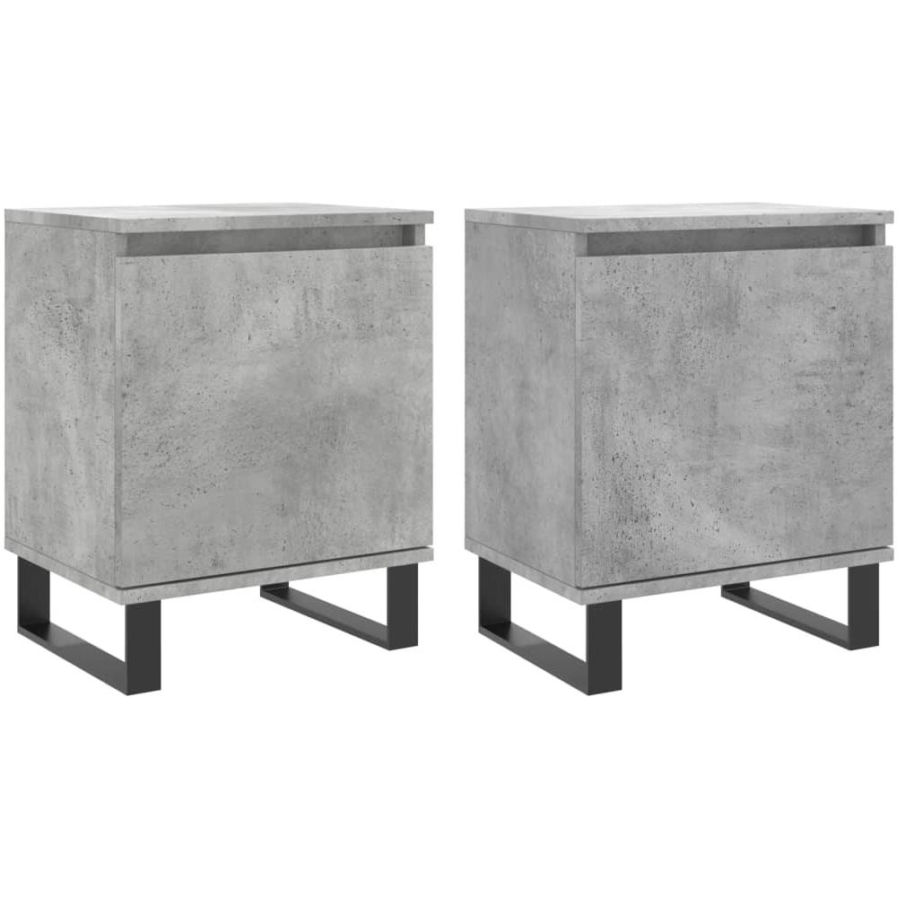 Comodini 2 Pz Grigio Cemento 40x30x50 Cm In Legno Multistrato - Foto 1