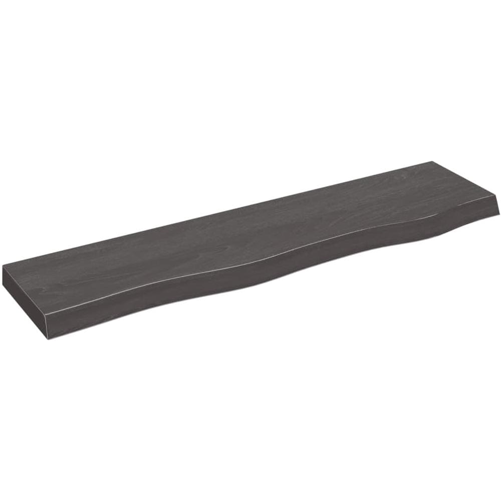 Ripiano Muro Marrone Scuro 80x20x4 cm Massello Rovere Trattato - Foto 1