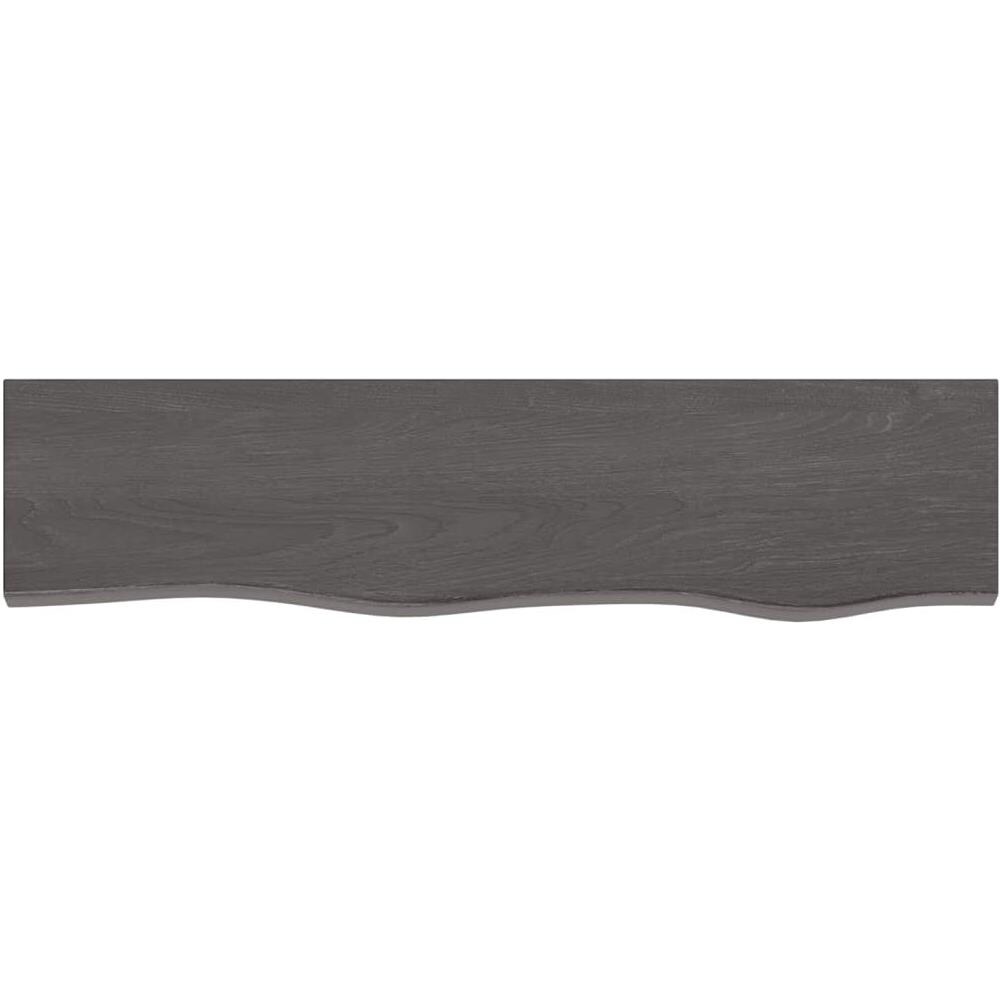 Ripiano Muro Marrone Scuro 80x20x4 cm Massello Rovere Trattato - Foto 2