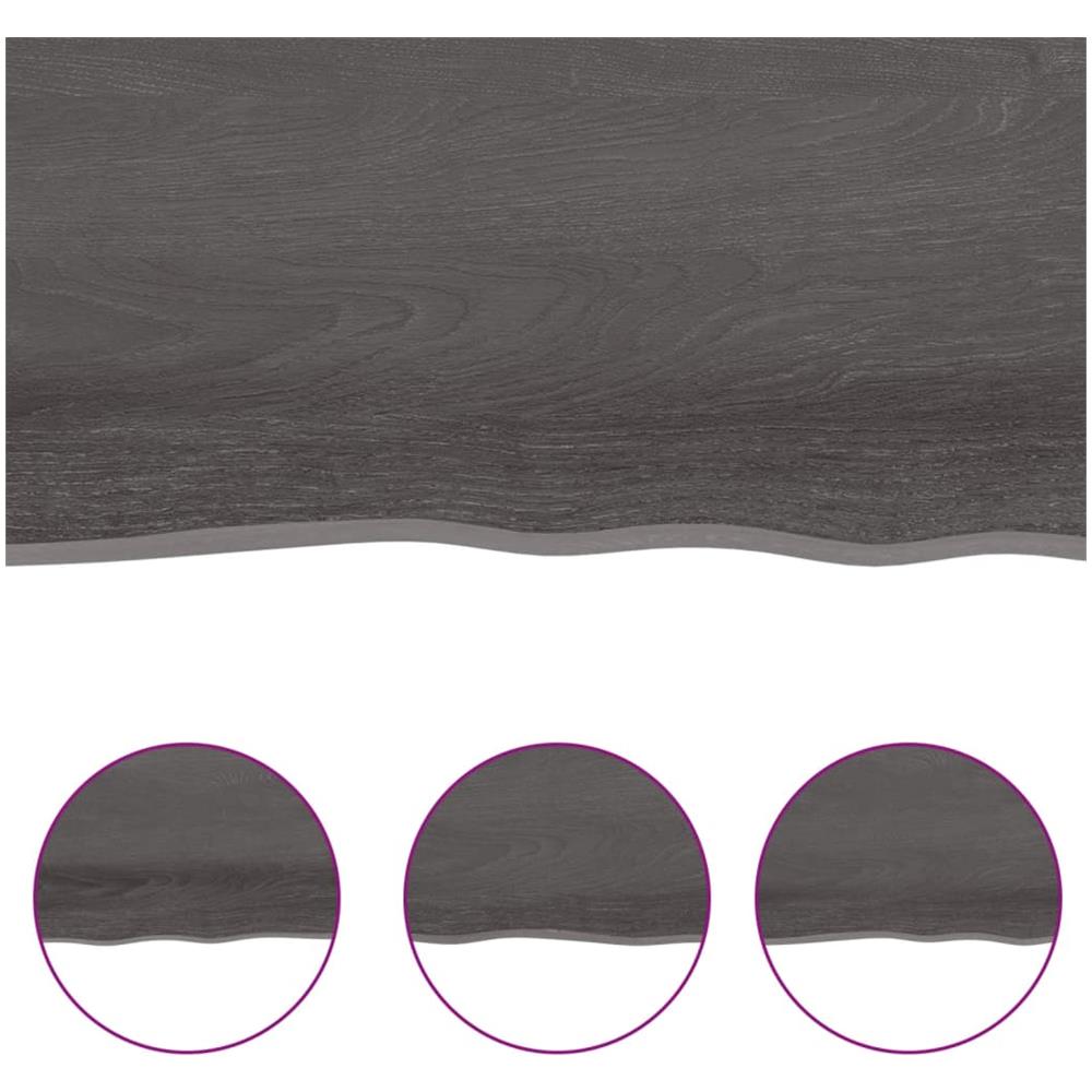 Ripiano Muro Marrone Scuro 80x20x4 cm Massello Rovere Trattato - Foto 5