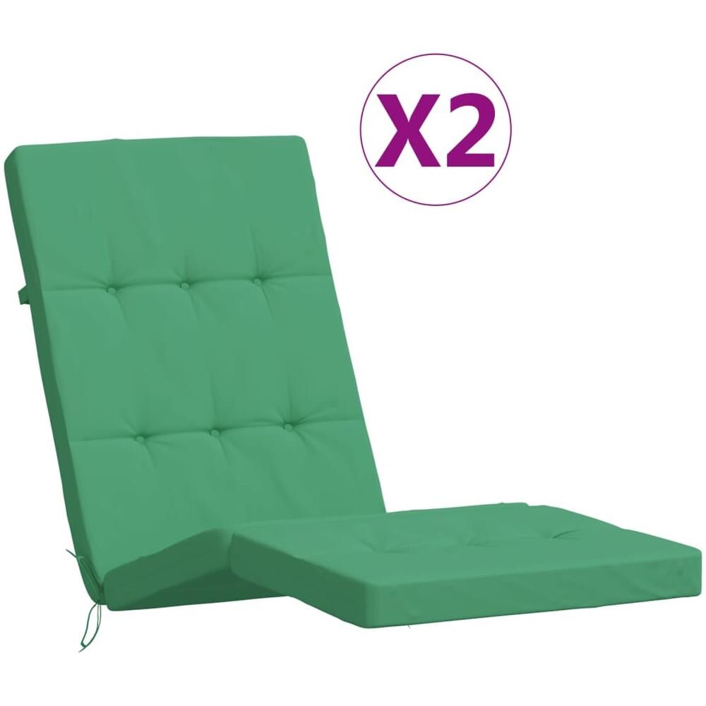 Cuscini Per Sedia A Sdraio 2 Pz Verde In Tessuto Oxford - Foto 2
