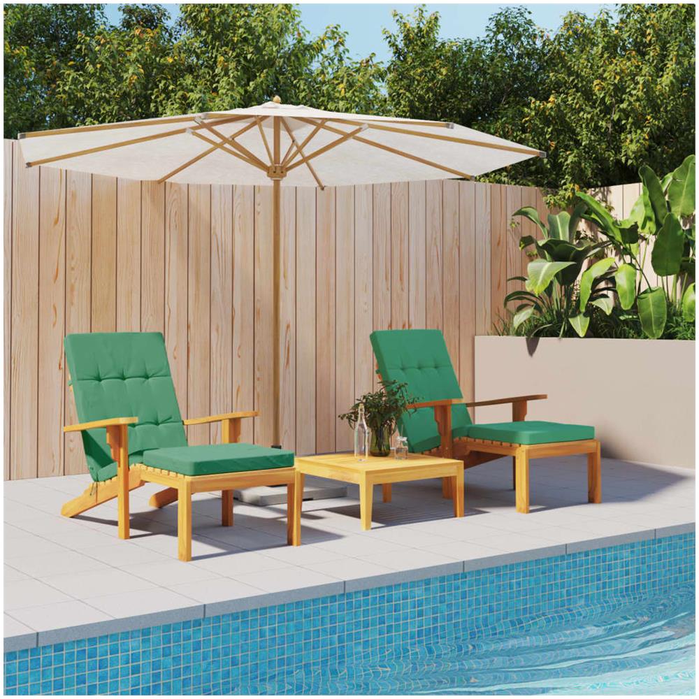 Cuscini Per Sedia A Sdraio 2 Pz Verde In Tessuto Oxford - Foto 1