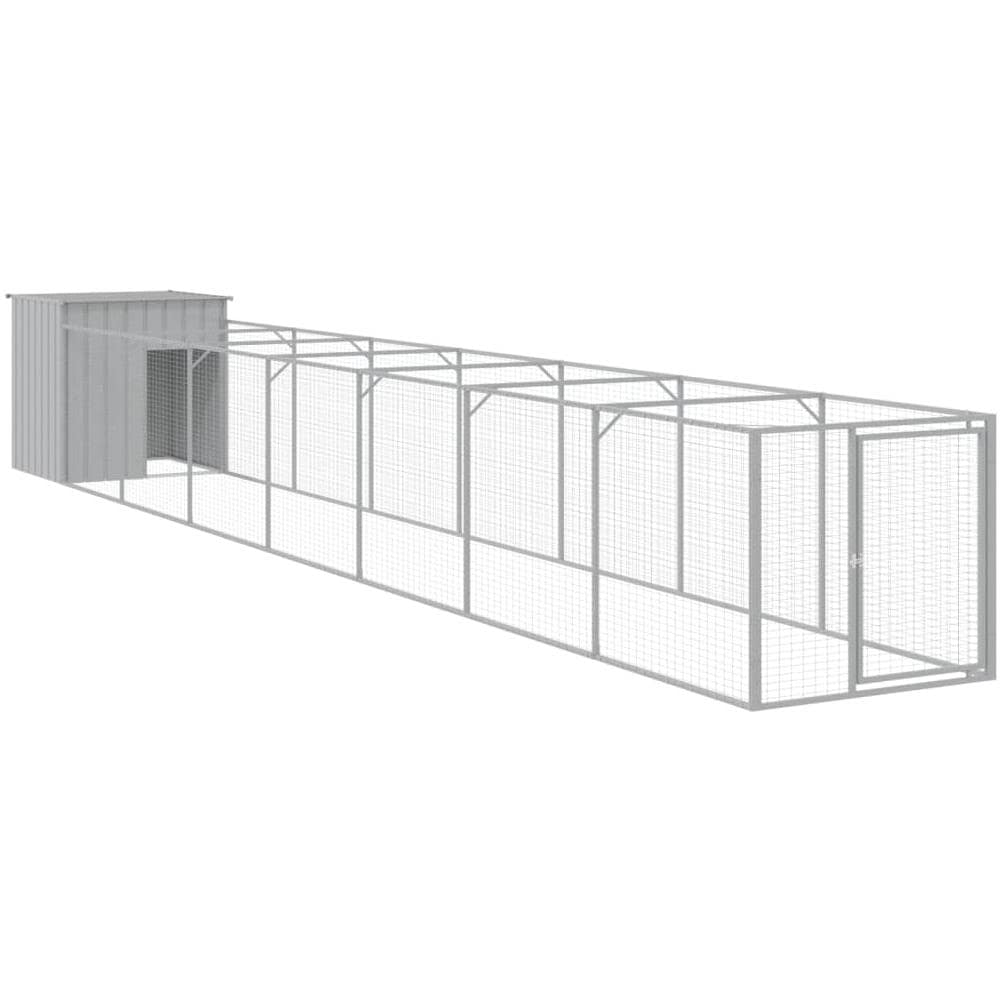 Casetta Cani Corsa Grigio Chiaro 110x813x110 Cm Acciaio Zincato - Foto 2