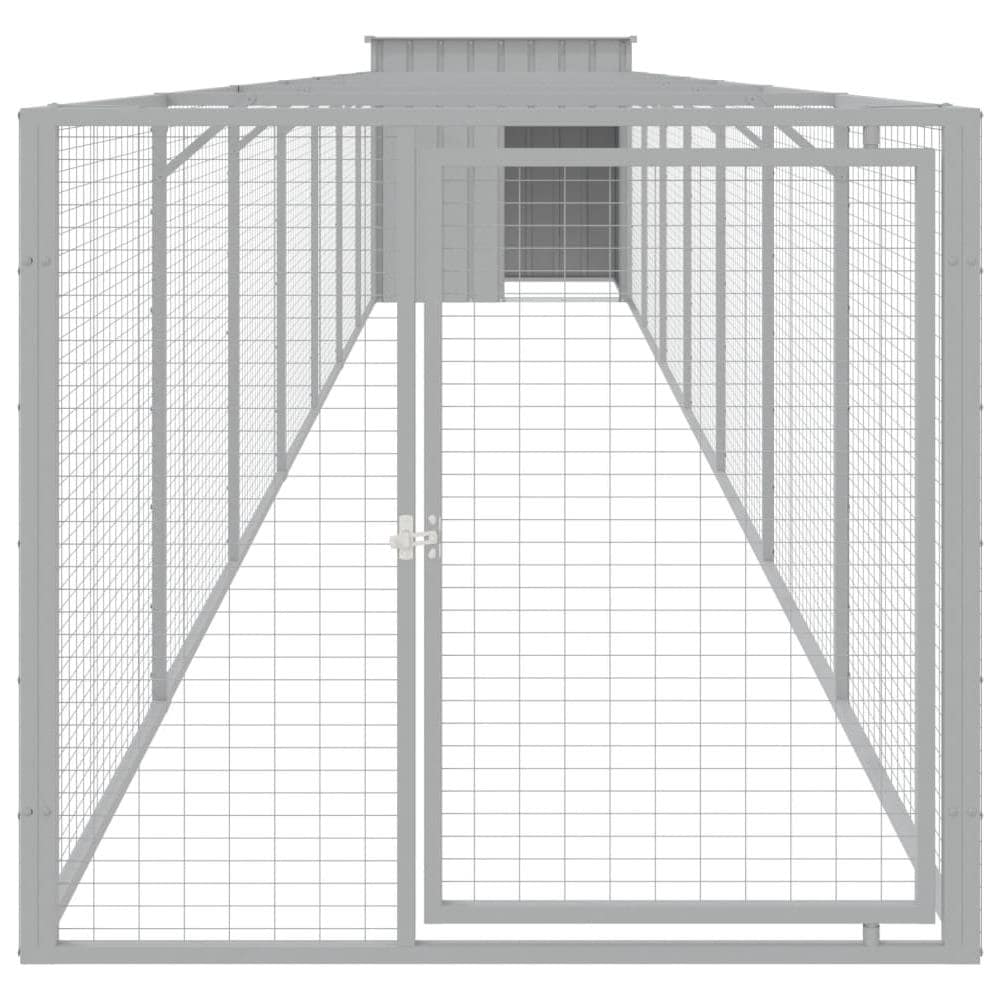 Casetta Cani Corsa Grigio Chiaro 110x813x110 Cm Acciaio Zincato - Foto 3