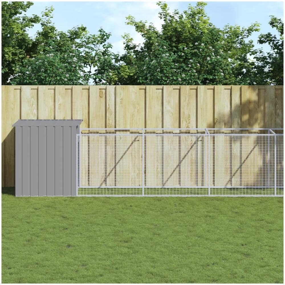 Casetta Cani Corsa Grigio Chiaro 110x813x110 Cm Acciaio Zincato - Foto 1
