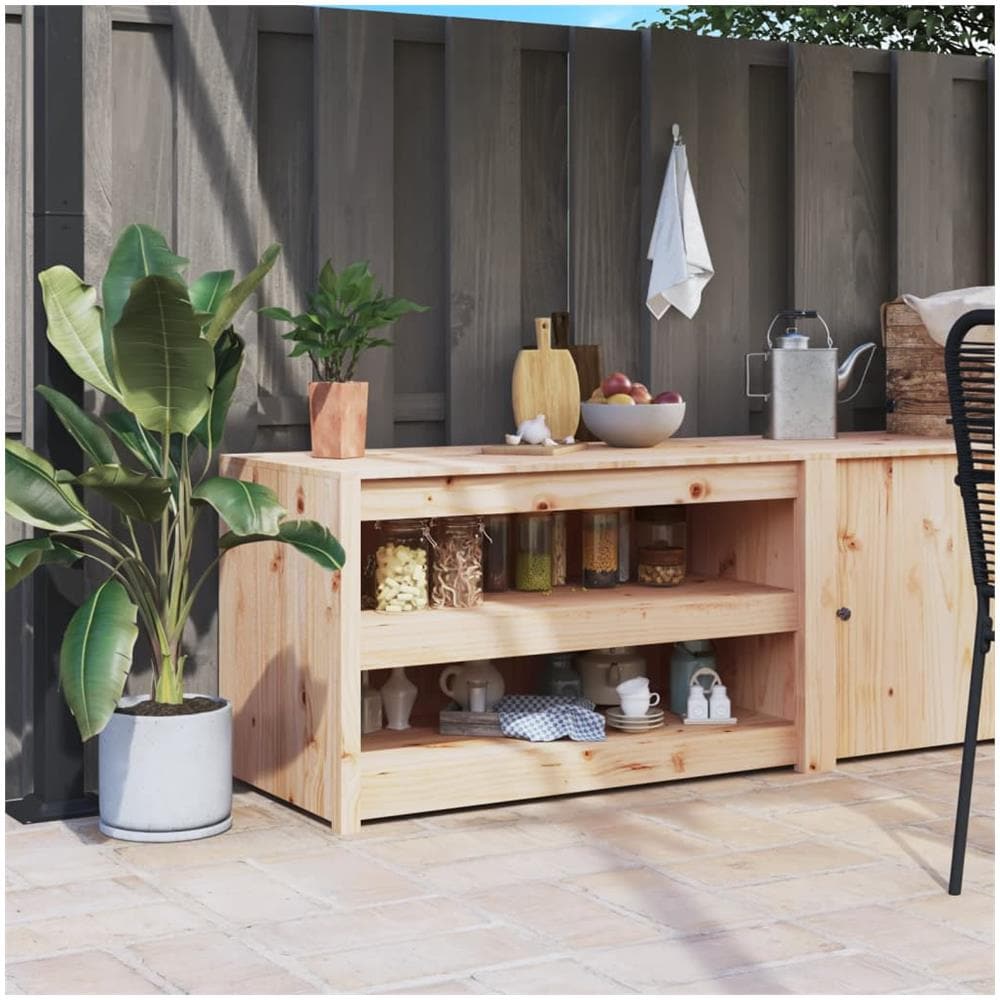 Mobile Da Cucina Da Esterno 106x55x64 Cm Legno Massello Di Pino - Foto 1