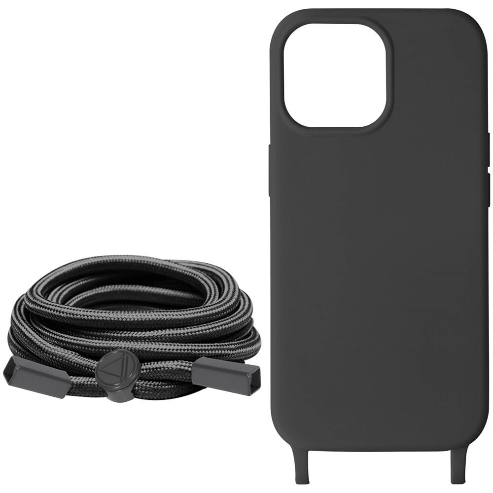 Cover Semirigida Per Iphone 15 Pro Max Cordino Nylon Serie Corda Nera - Foto 5