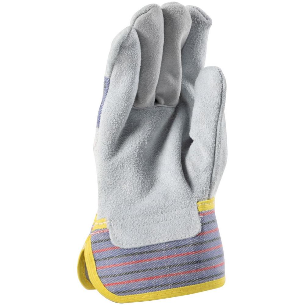 Guanti Worker In Pelle O Crosta Di Bovino Con Dorso In Cotone Taglia 9 - Foto 2