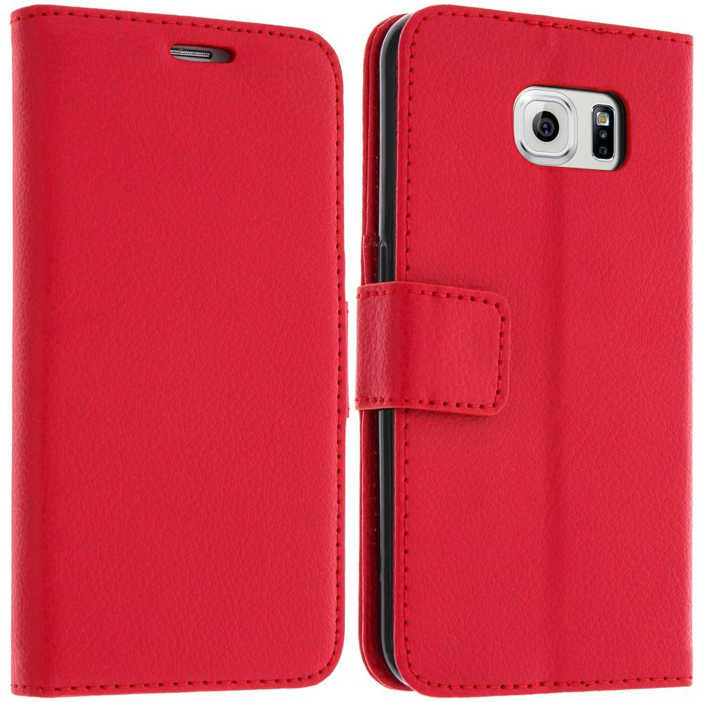 Custodia Portafoglio Stand Case Per Samsung Galaxy S6 - Rossa - Foto 1
