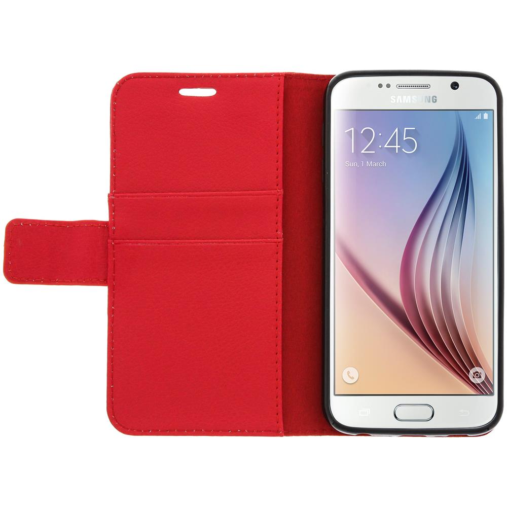 Custodia Portafoglio Stand Case Per Samsung Galaxy S6 - Rossa - Foto 2