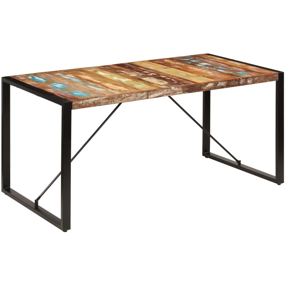 Tavolo Da Pranzo 160x80x75 Cm In Legno Massello Di Recupero - Foto 2