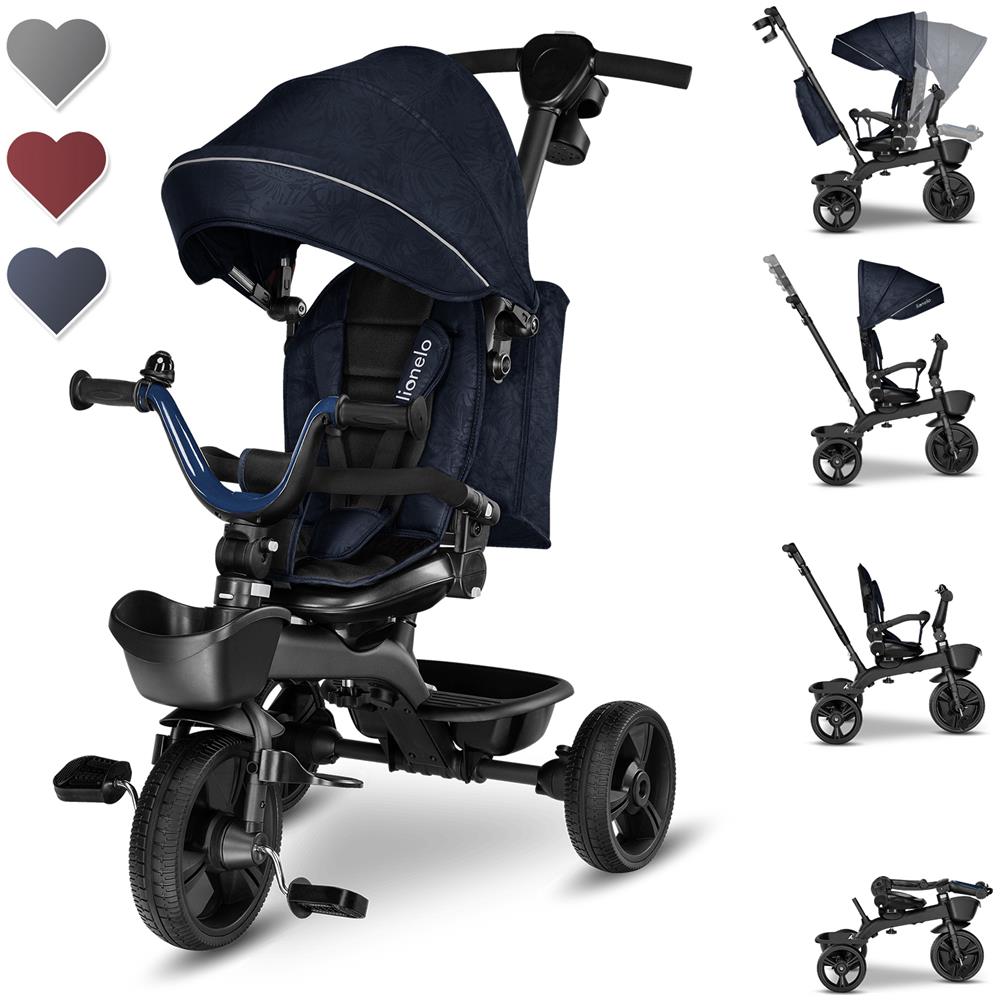 Kori 2in1 Triciclo Bambini Fronte Mamma Fronte Strada Regorabile Ruota Libera Da 1,5 A 5 Anni Fino A 25kg Blu - Foto 1