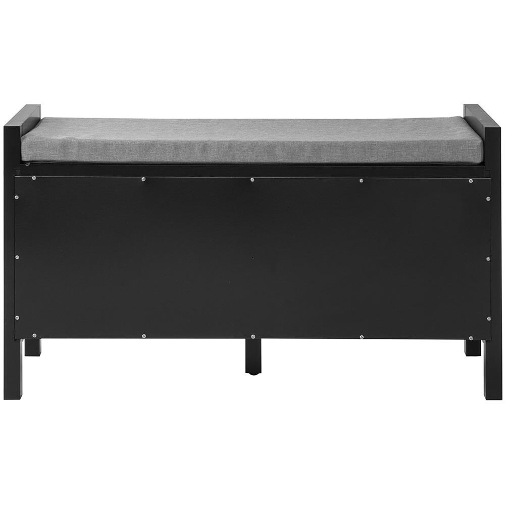 SoBuy - Mobile Scarpiera Panca Ingresso Cassapanca Contenitore Moderna L91* P30*a50 Cm Nero Fsr63-sch - 6