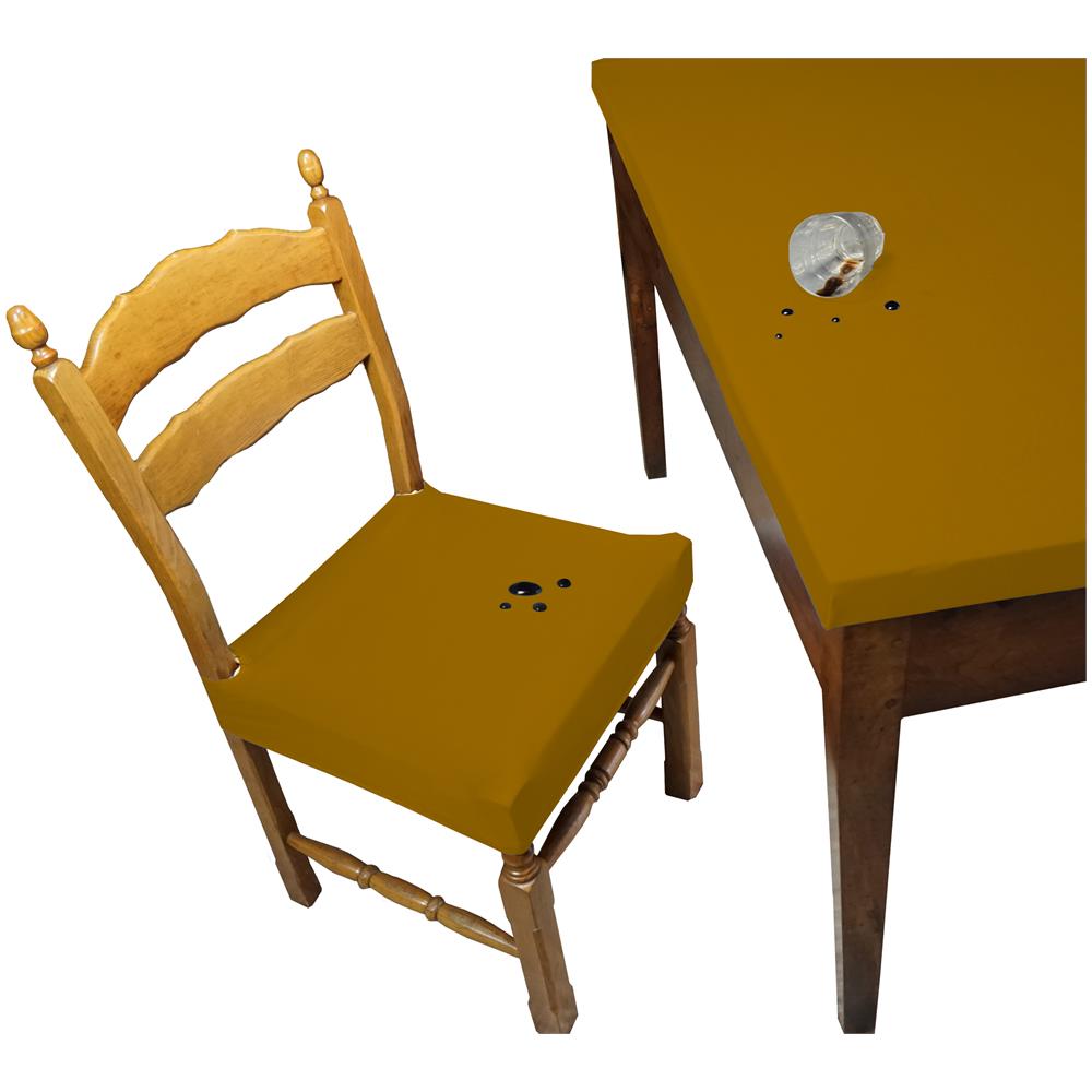 Set 6 Coprisedia Antimacchia Senza Schienale Made In Italy Oro - Foto 1