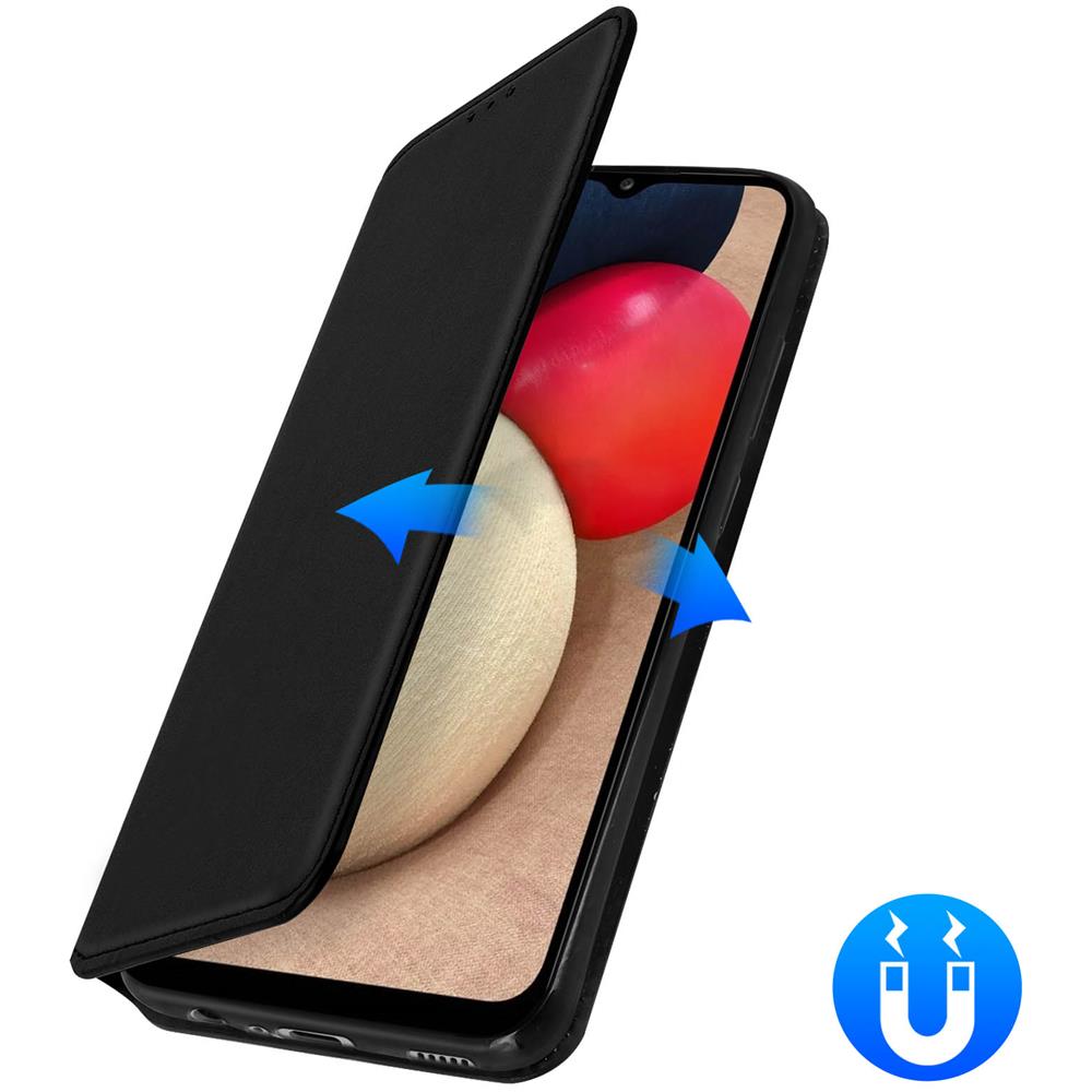 Custodia Samsung Galaxy A02s Portacarte Funzione Supporto Similpelle Nero - Foto 5