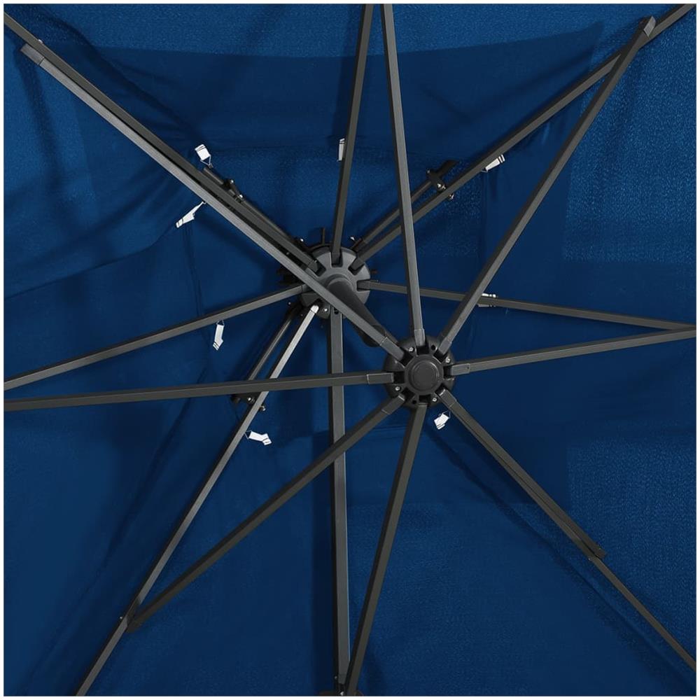 Ombrellone a Sbalzo con Doppia Copertura 250x250 cm Azzurro - Foto 8