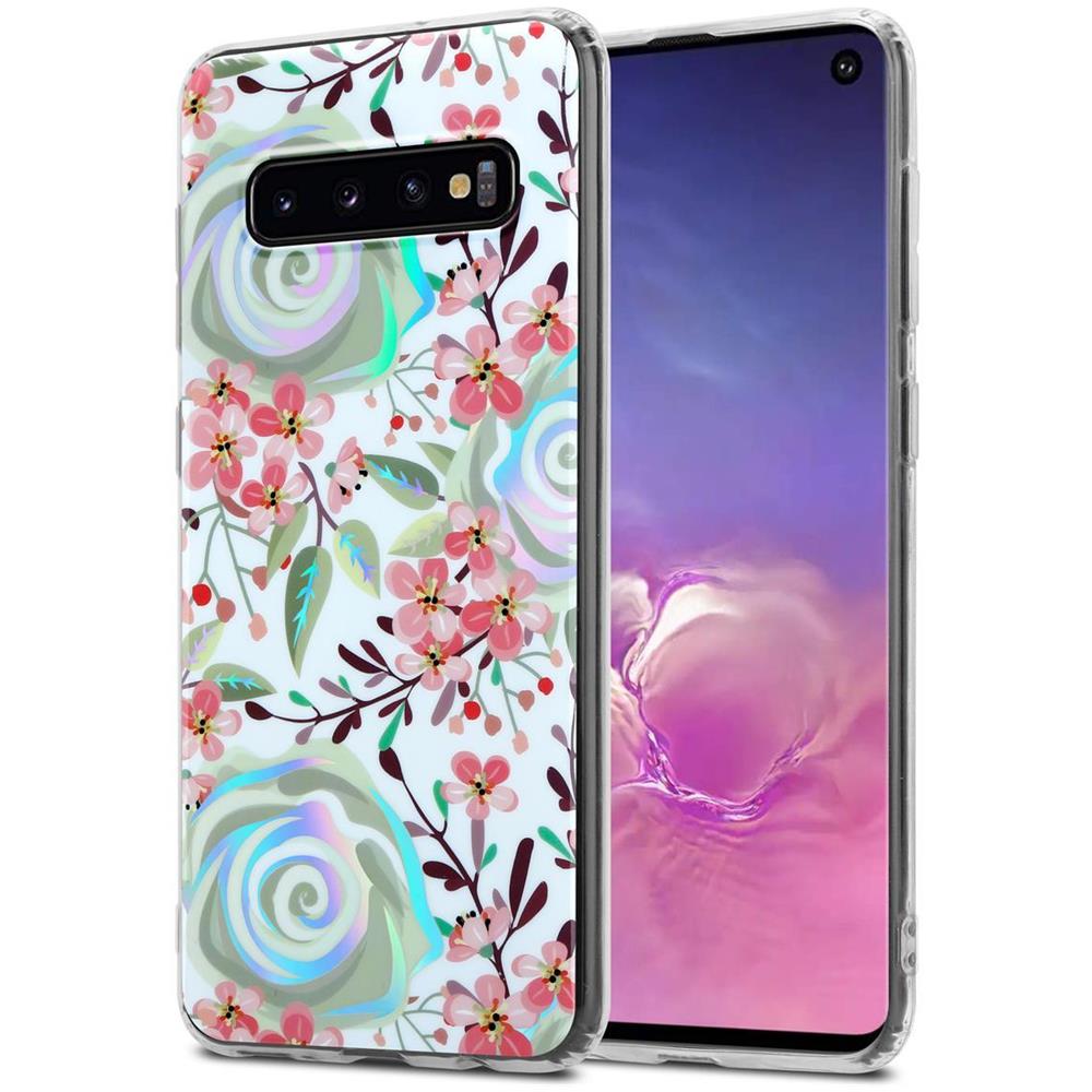 Custodia Compatibile Con Samsung Galaxy S10 4g Con Fiori Di Pesca - Coperchio Protettivo In Silicone Tpu Con Motivo Floreale - Foto 1