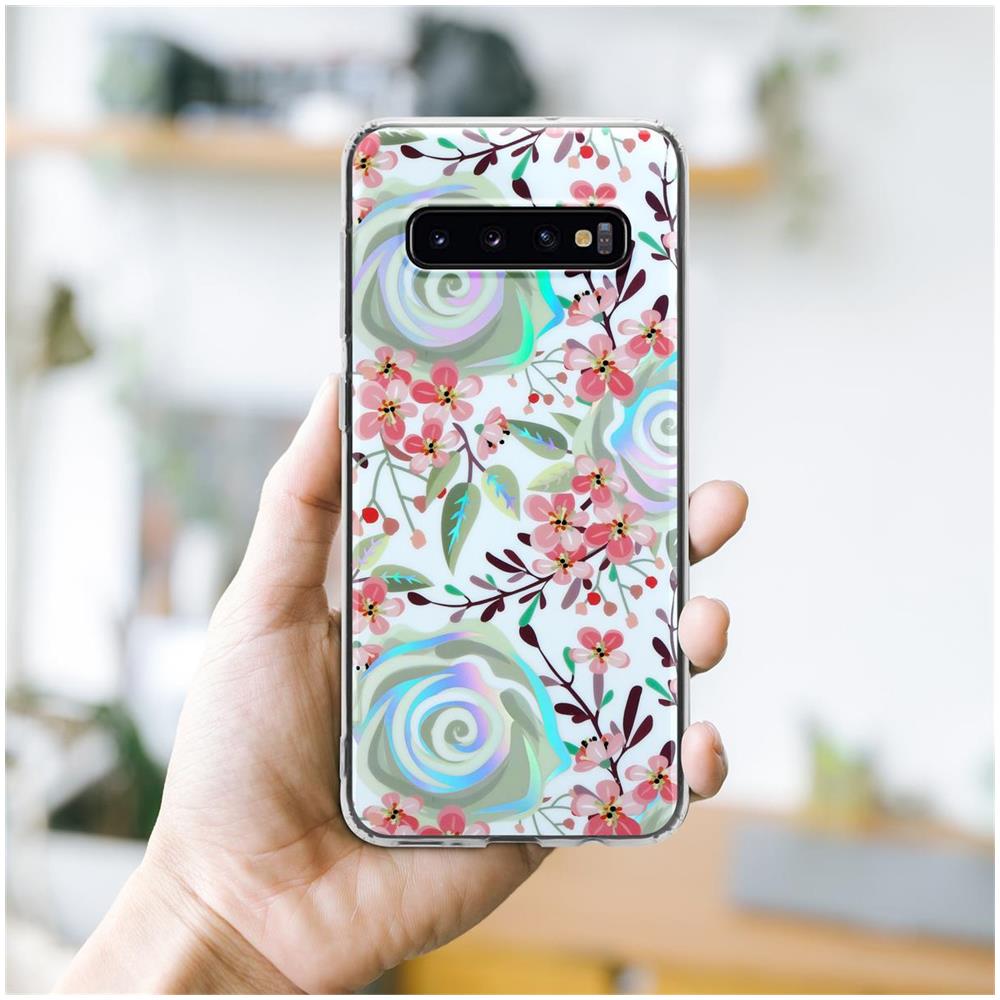 Custodia Compatibile Con Samsung Galaxy S10 4g Con Fiori Di Pesca - Coperchio Protettivo In Silicone Tpu Con Motivo Floreale - Foto 7