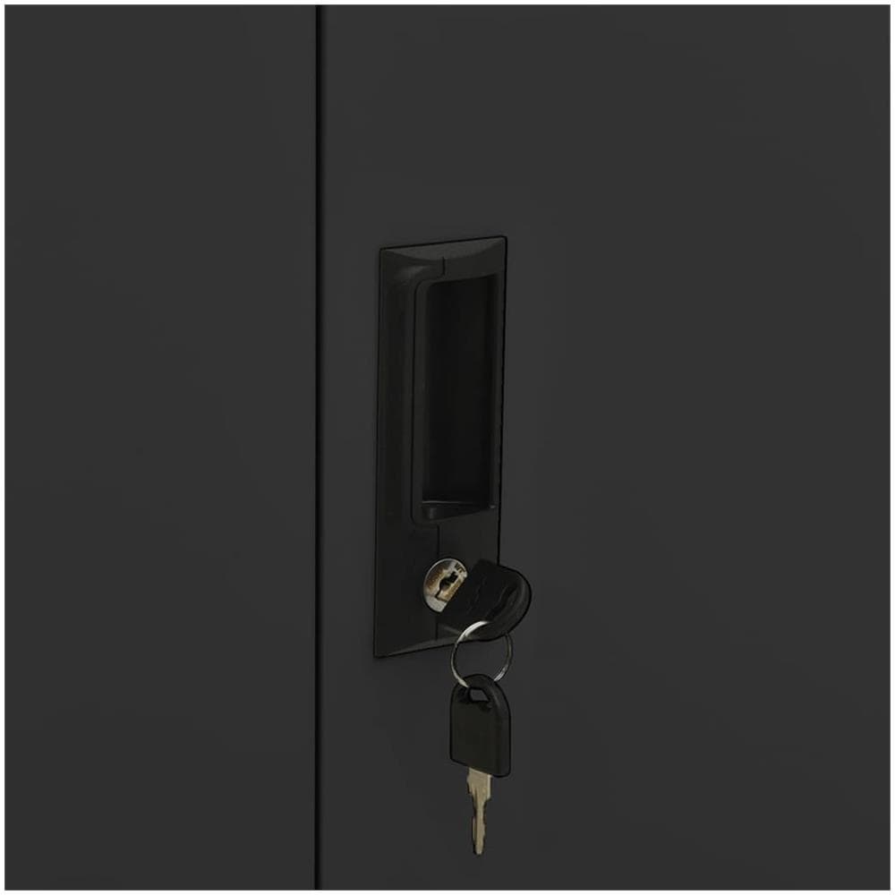 Armadio Ufficio Con Fioriera Antracite 90x40x125 Cm In Acciaio - Foto 2