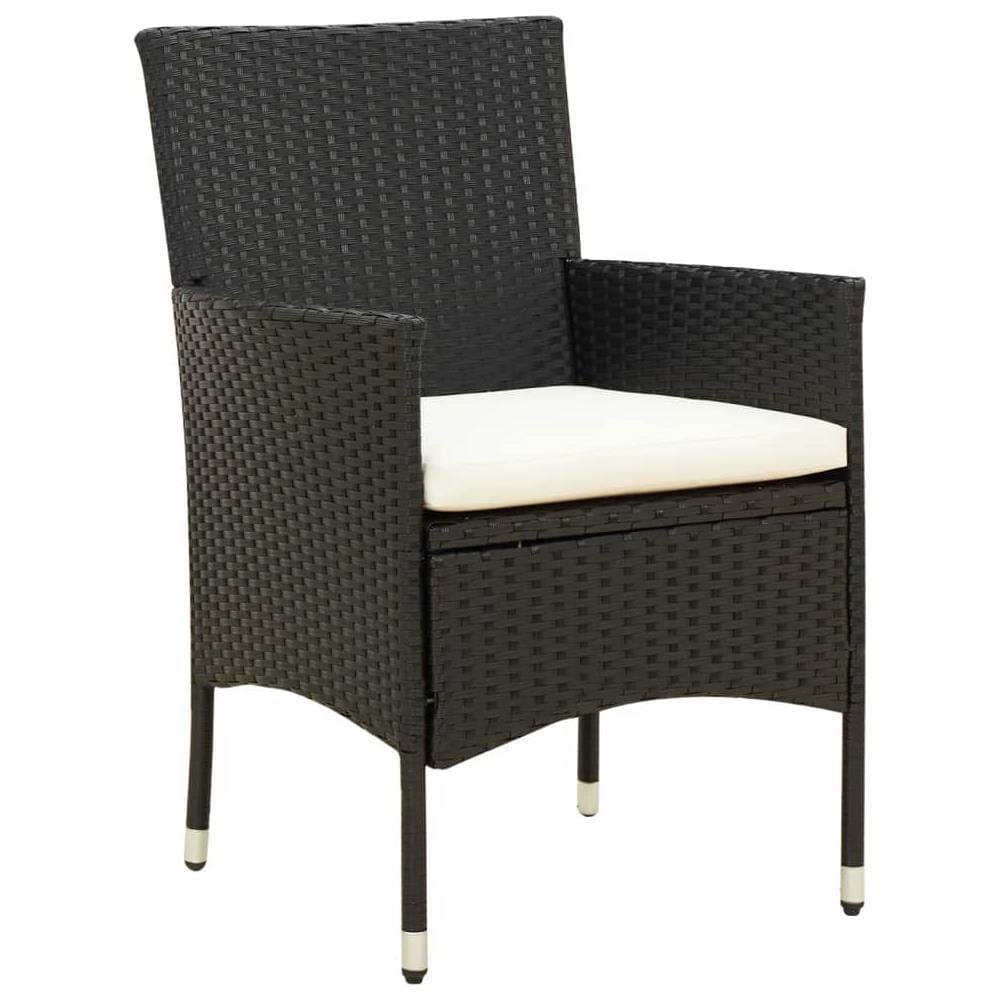 Set Mobili Da Giardino 7 Pz Con Cuscini In Polyrattan Nero - Foto 3