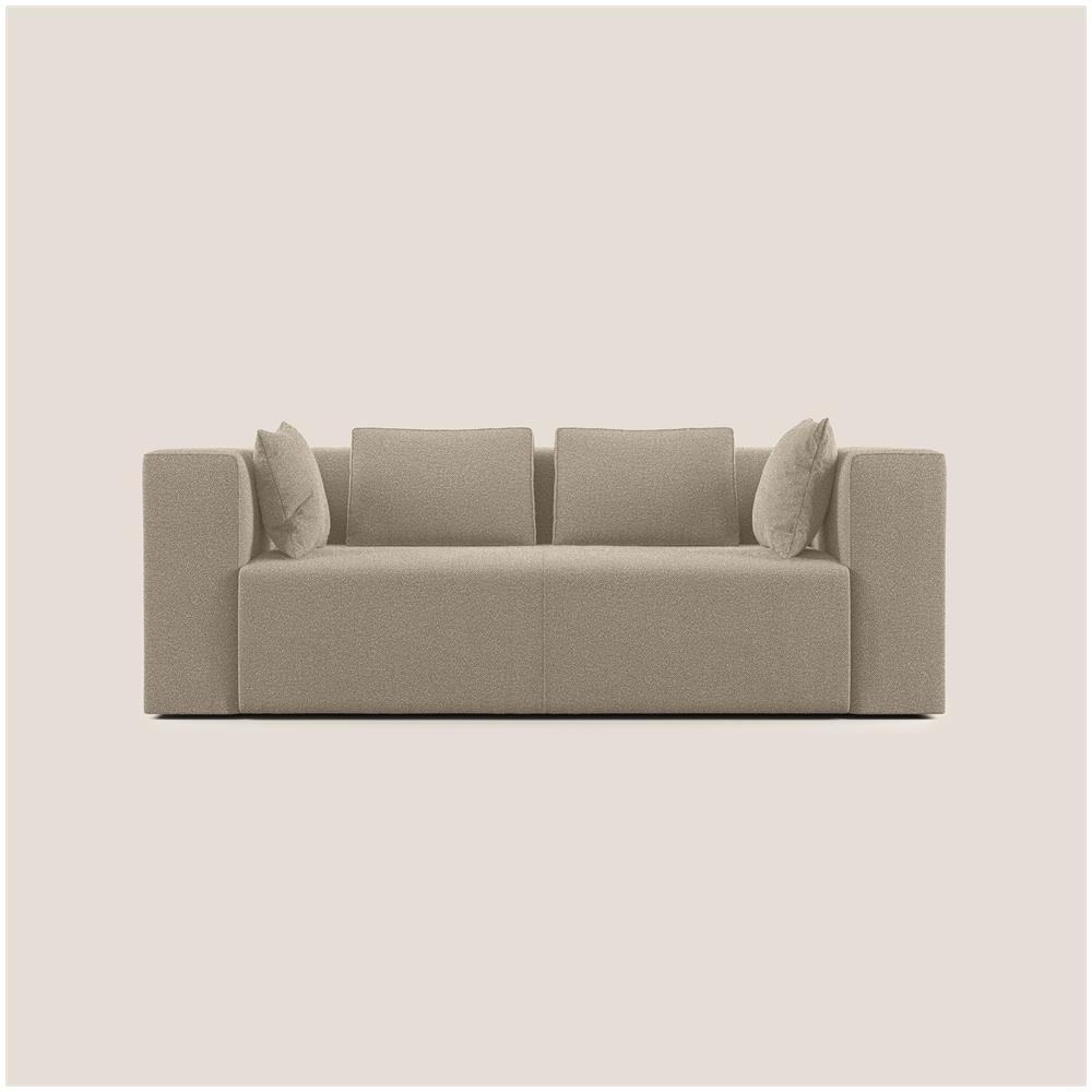 Nettuno Divano Moderno Componibile In Morbido Tessuto Bouclè Beige 210 Cm - Foto 1