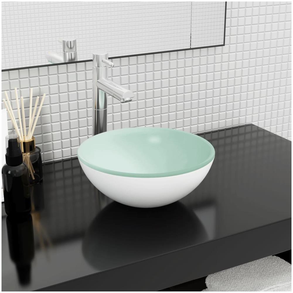 Lavandino In Vetro Temperato 30x12 Cm Bianco - Foto 1