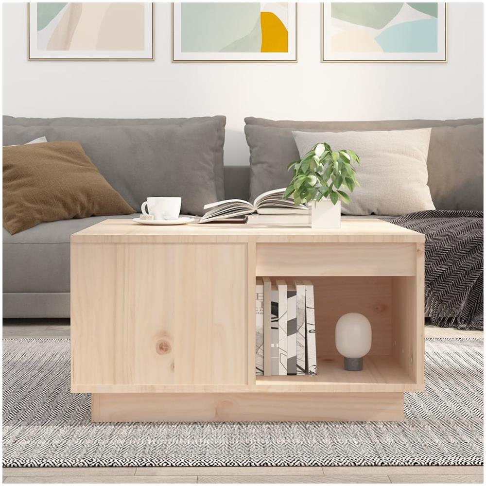 Tavolino Da Salotto 60x61x32,5 Cm In Legno Massello Di Pino - Foto 3
