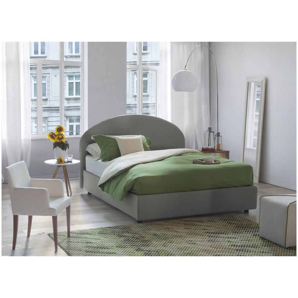 Letto Singolo Beatrice, Letto Contenitore Con Rivestimento In Tessuto, 100% Made In Italy, Apertura Frontale, Adatto Per Materasso Cm 80x190, Grigio - Foto 4