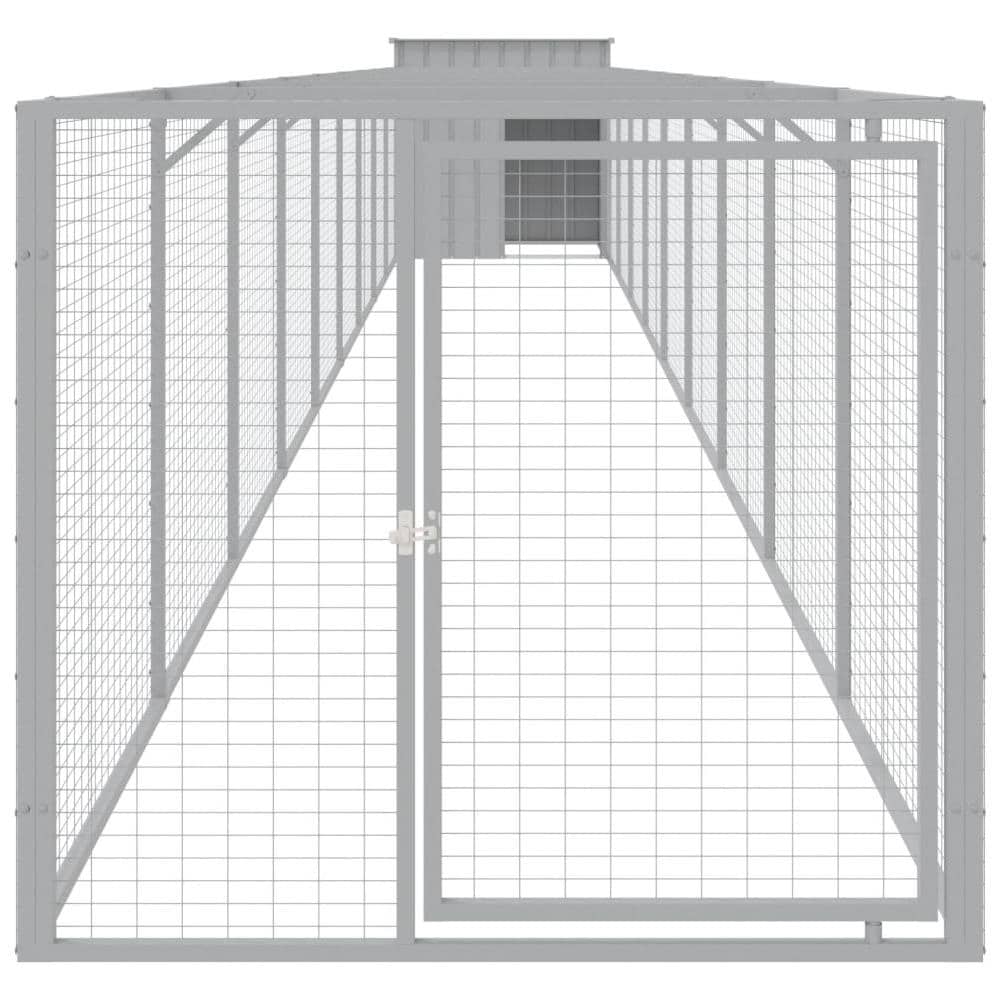 Casetta Cani Corsa Grigio Chiaro 110x1017x110cm Acciaio Zincato - Foto 3