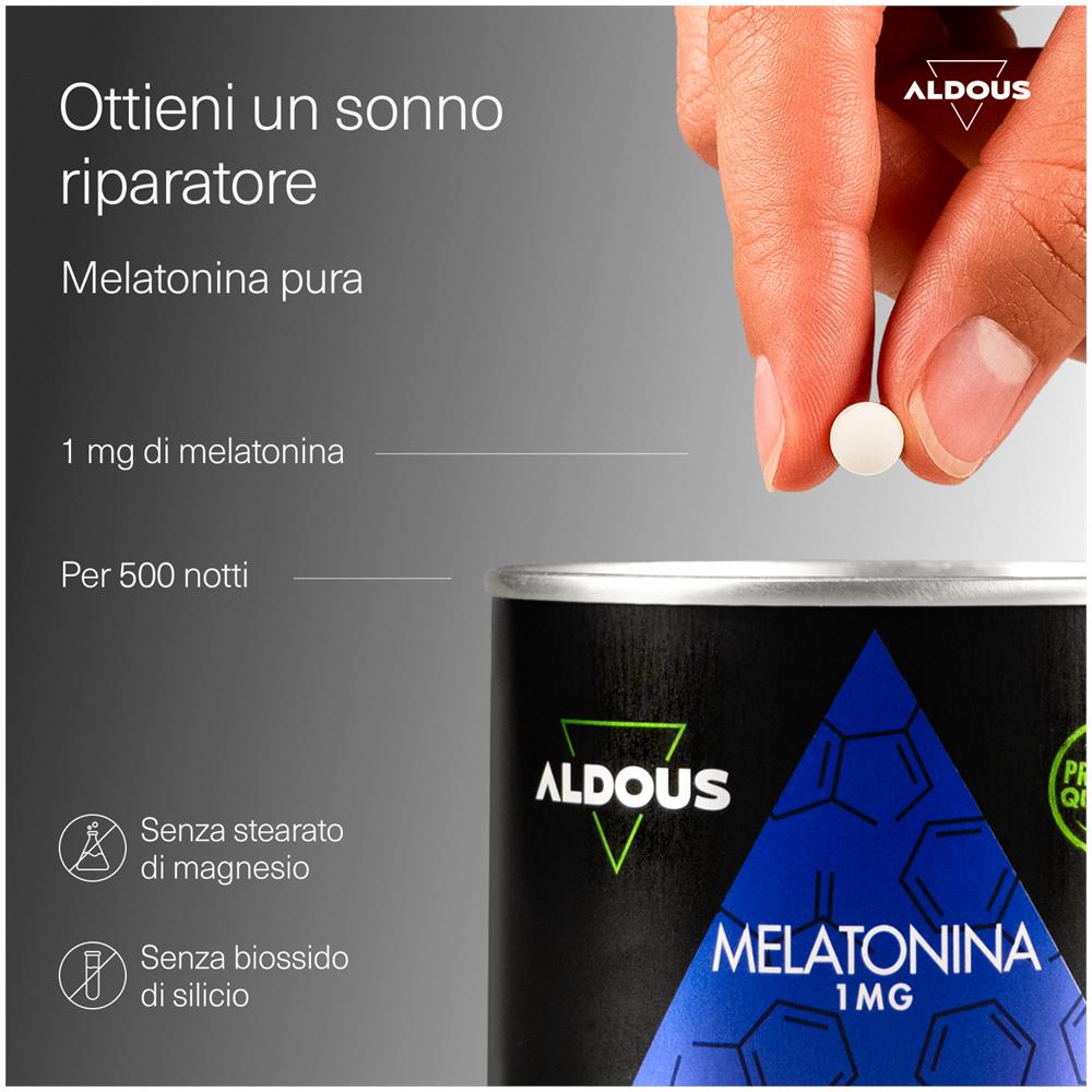Melatonina pura 1 mg Aldous | 500 compresse - Foto 2