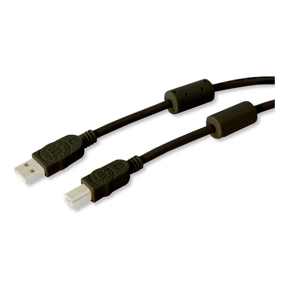 ICOC U-AB-30-U2-FBK - Cavo USB 2.0 A M / B M 3m con Ferrite Doppia Schermatura Nero - Foto 1